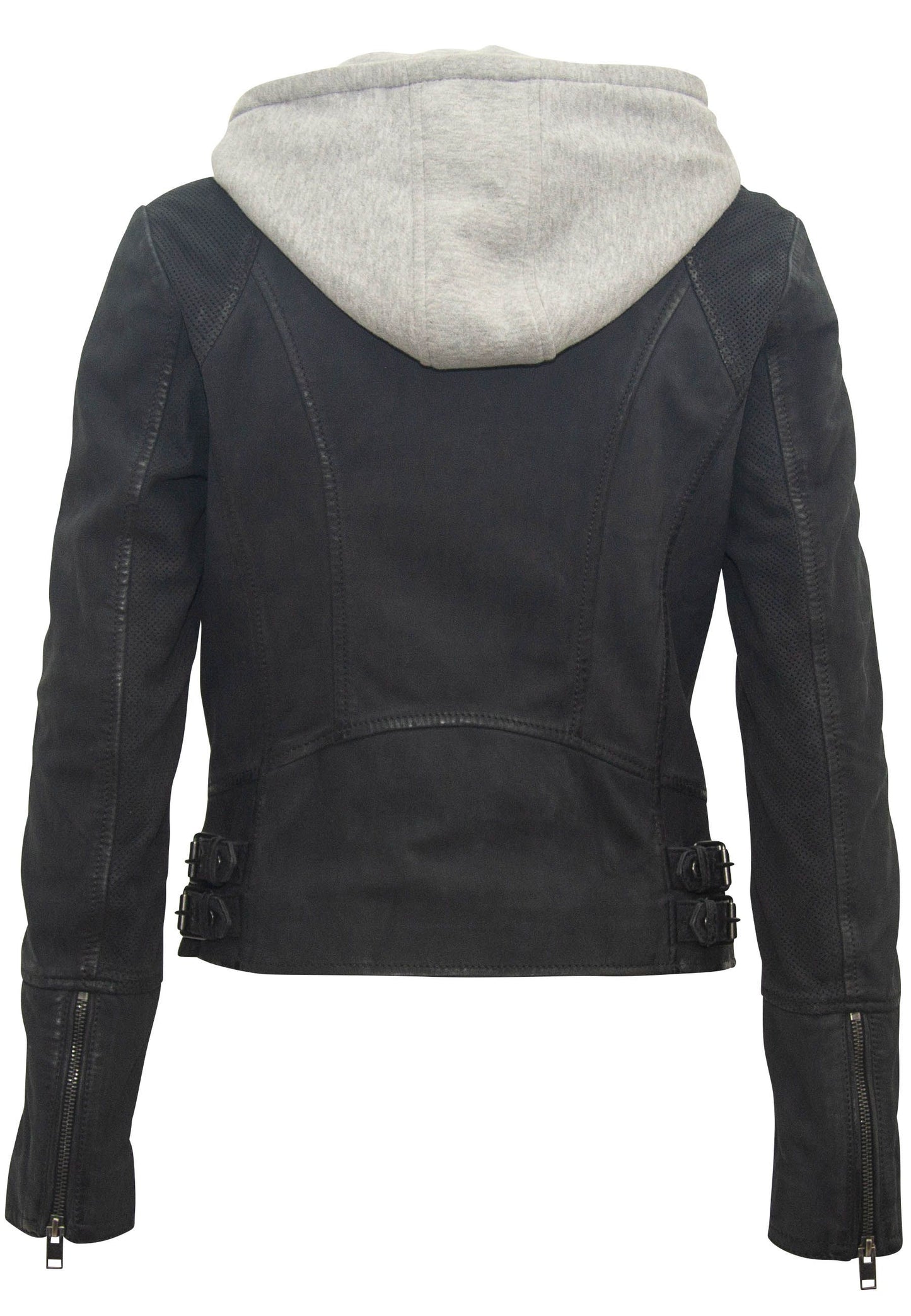 Lisa RF Leather Jacket, Indigo
