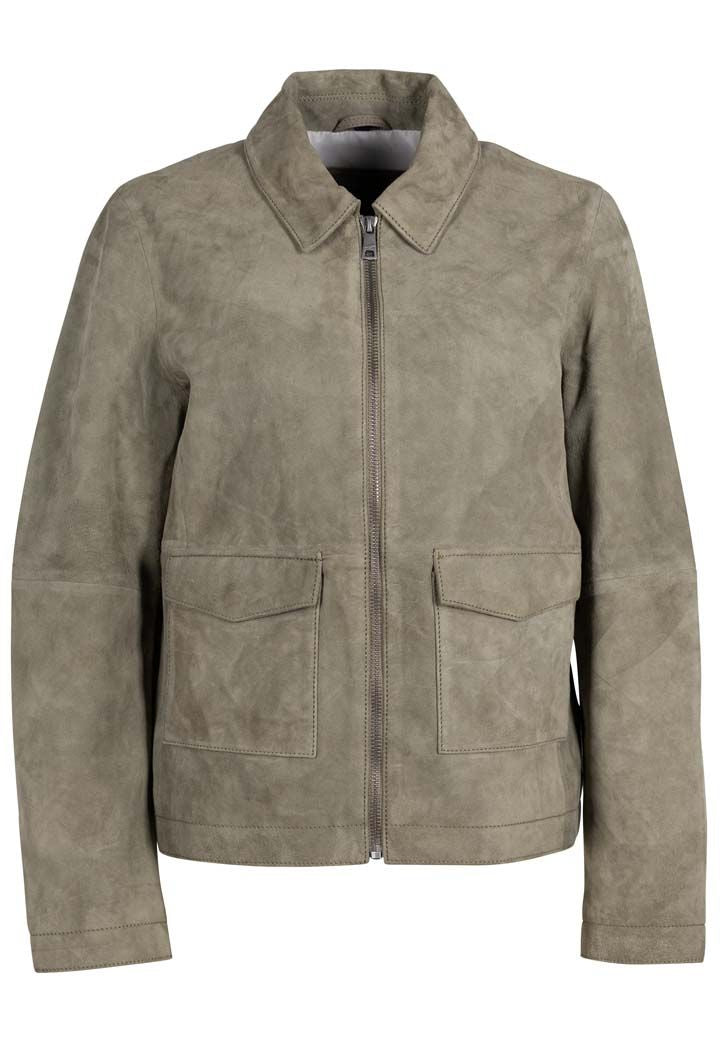Yaima CF Leather Jacket, Light Sage