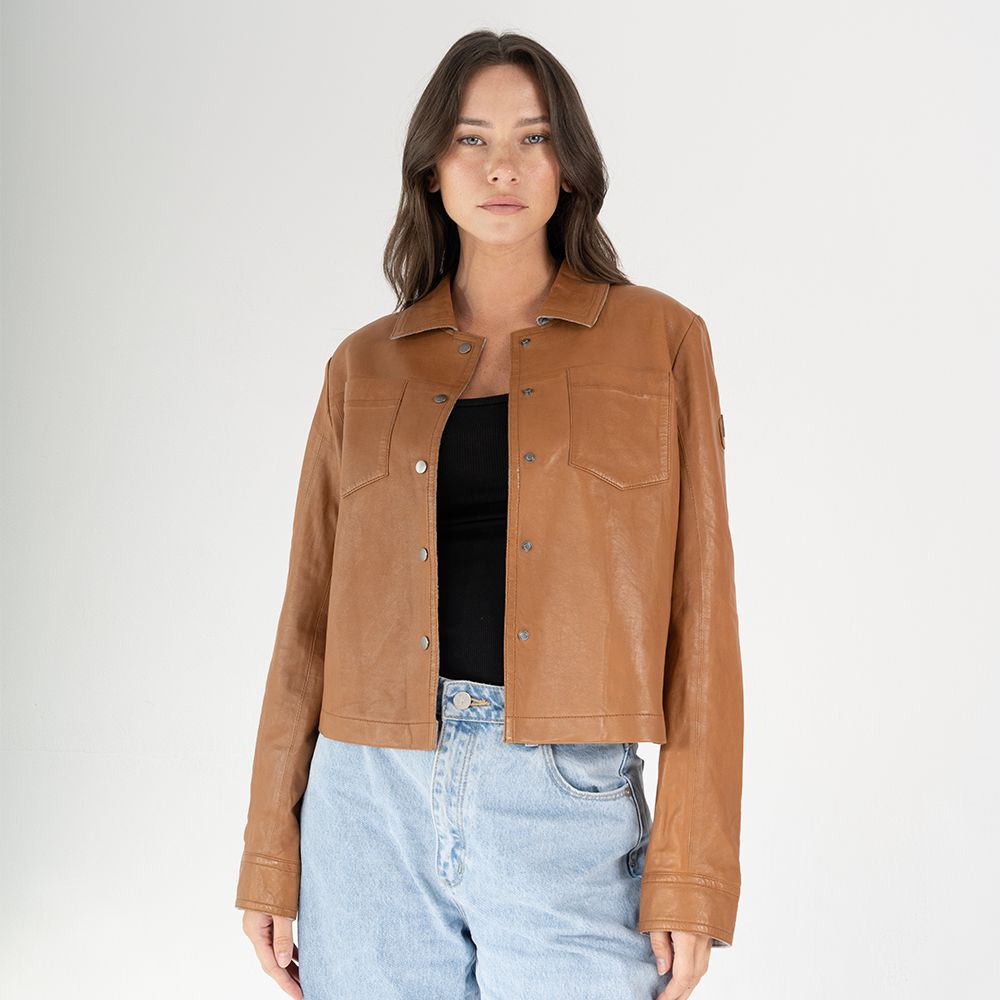 Lefei CF Leather Jacket, Camel