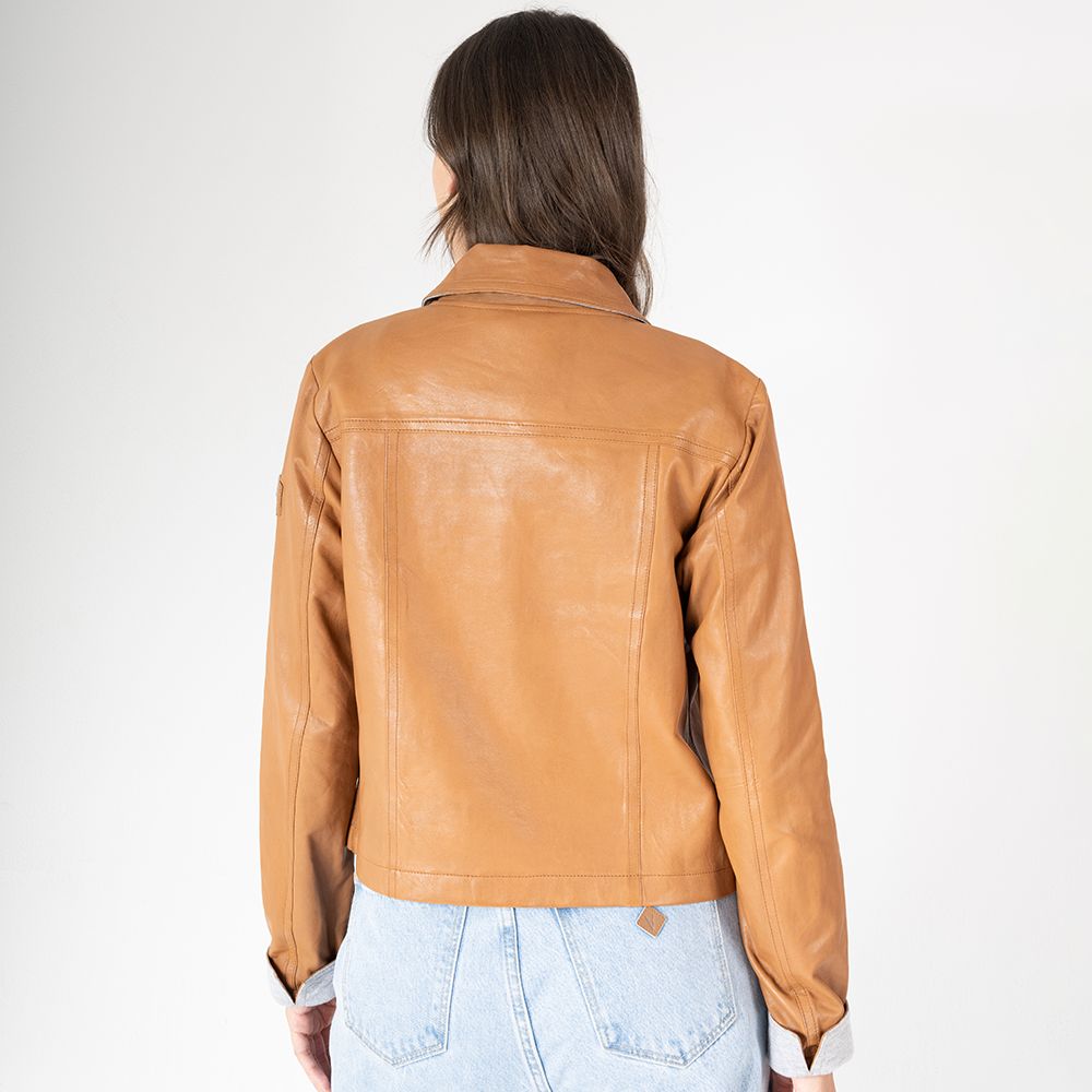 Lefei CF Leather Jacket, Camel