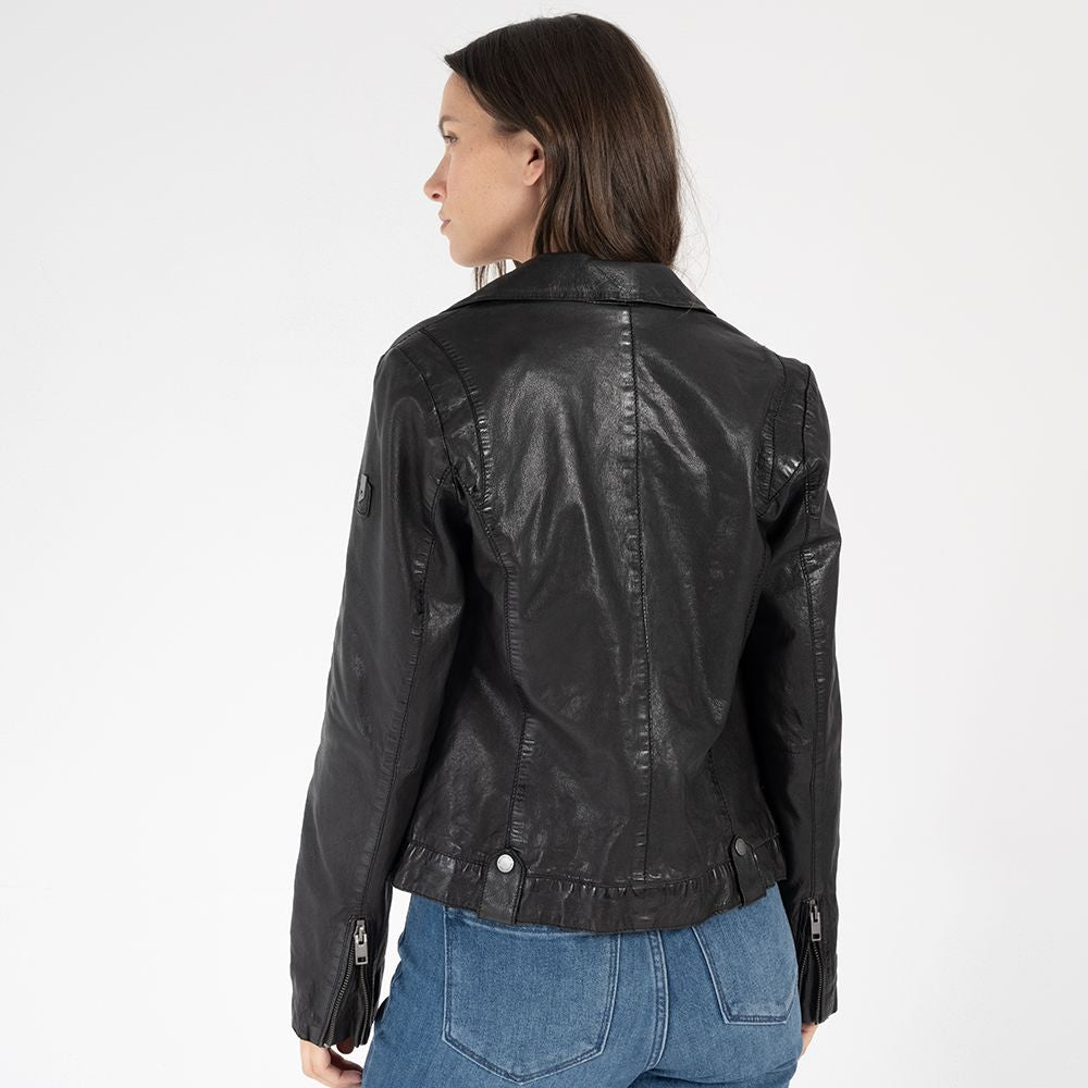 Fayola RF Leather Jacket, Black