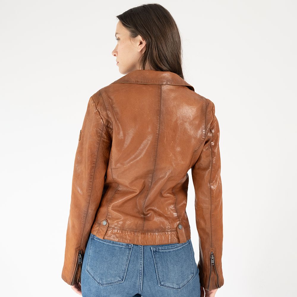 Fayola RF Leather Jacket, Cognac