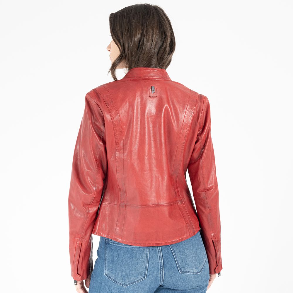 Chessy RF Leather Jacket, Red
