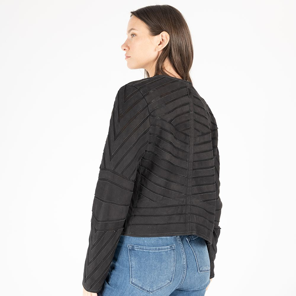 Yva RF Leather Jacket, Black