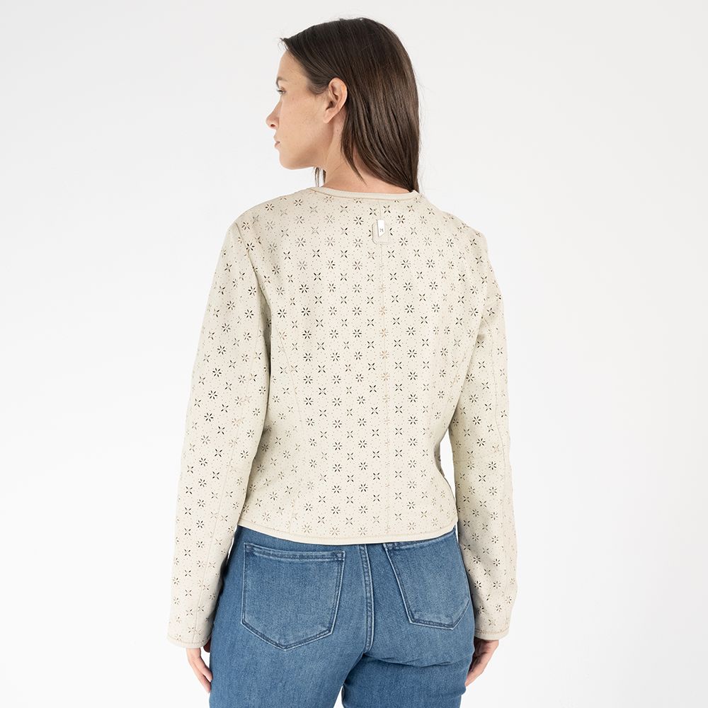 Hillary CF Leather Jacket, Ivory