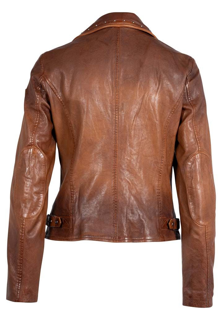 Naila RF Leather Jacket, Golden Brown