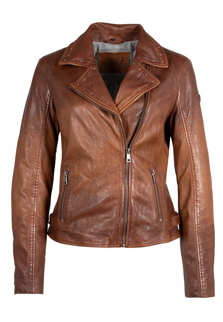 Naila RF Leather Jacket, Golden Brown