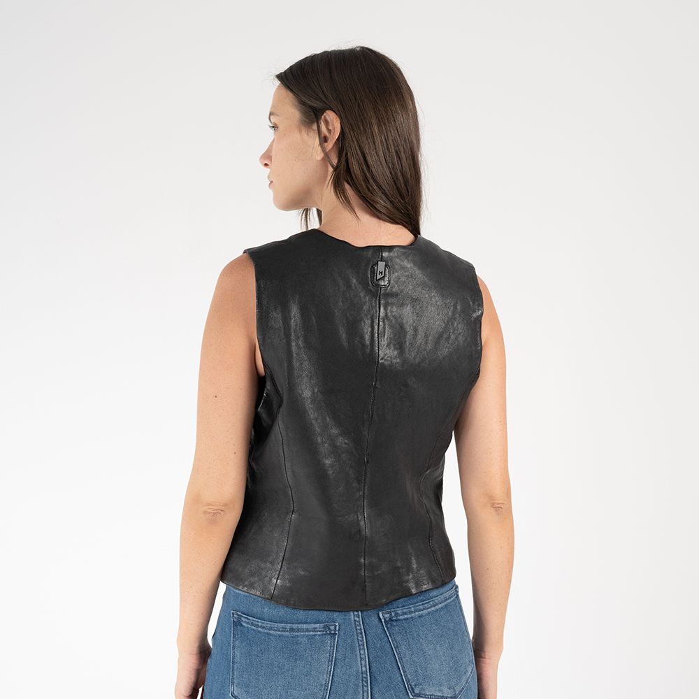 Kiralee RF Leather Vest, Black