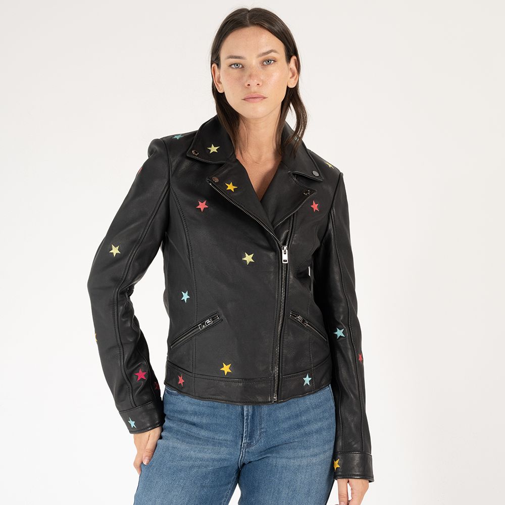 Nanca RF Leather Jacket, Black