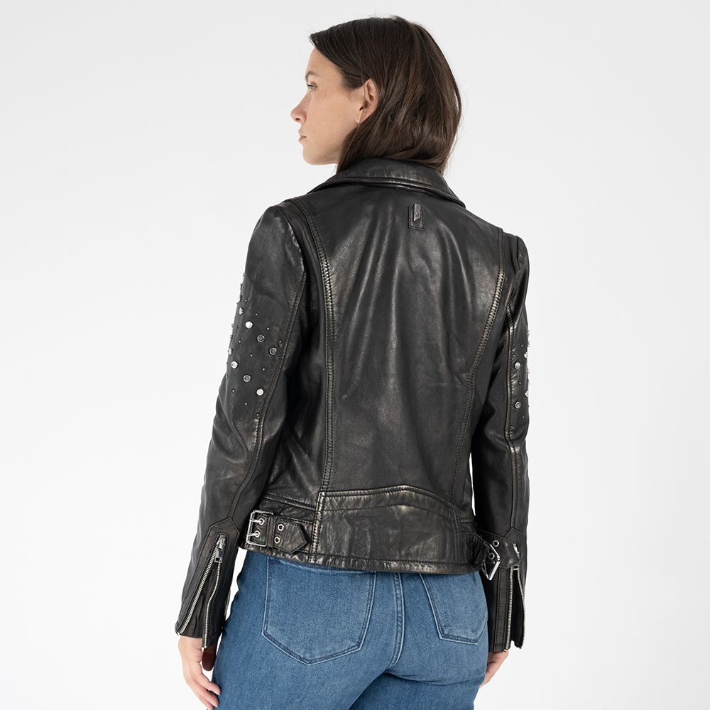 Danielle RF Leather Jacket, Black
