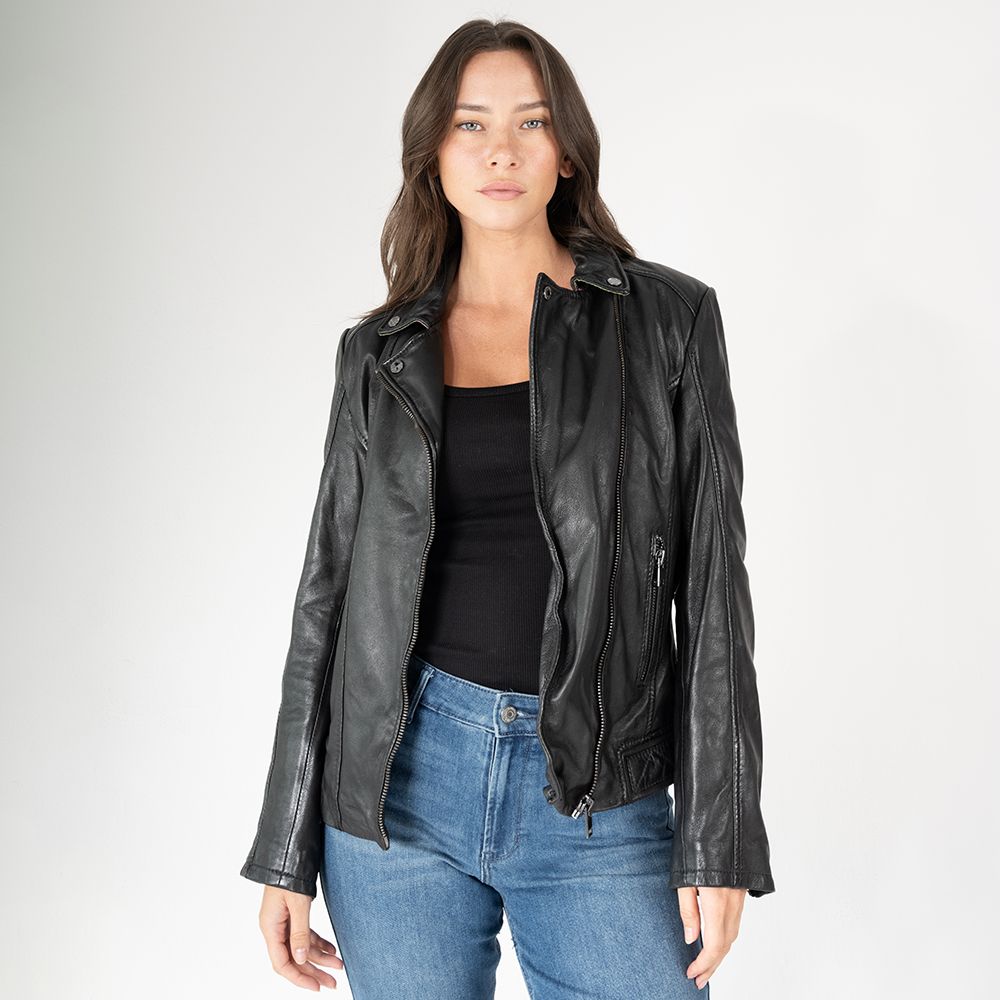 Minji RF Leather Jacket, Black