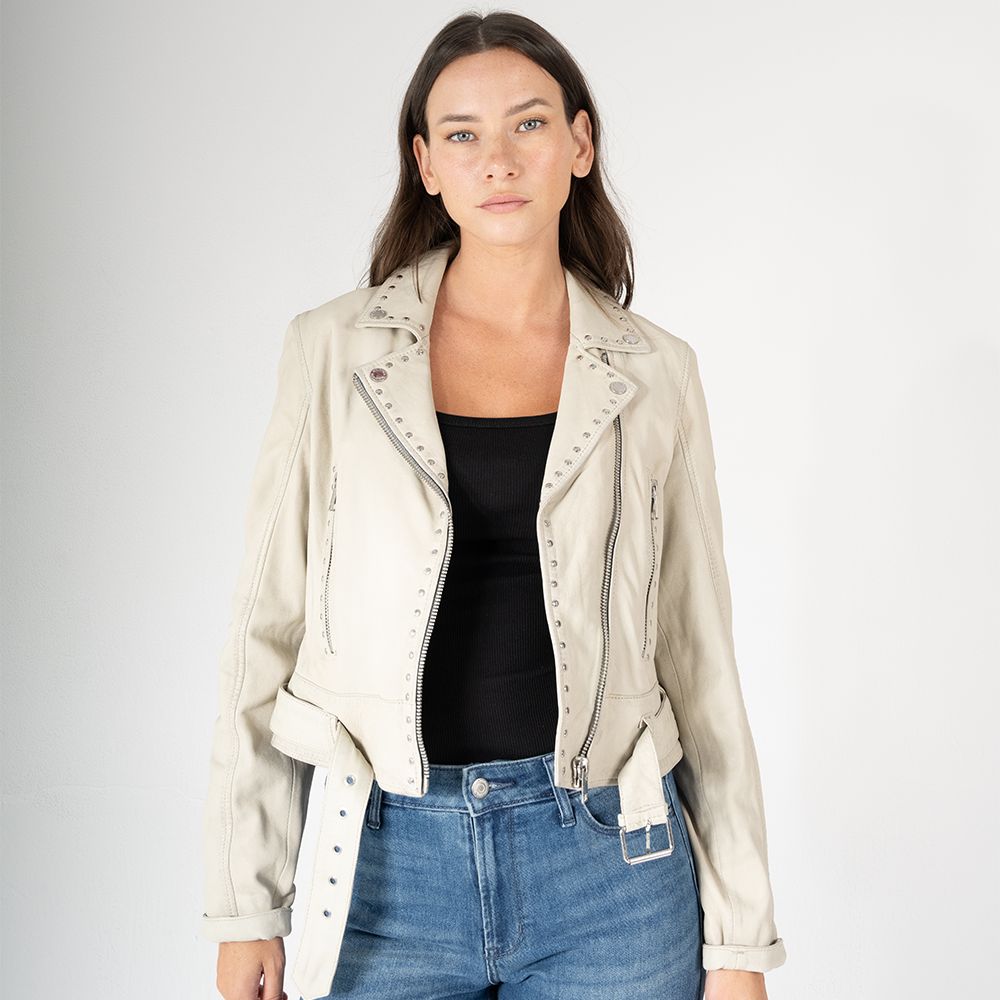 Maryn RF Leather Jacket, Off White