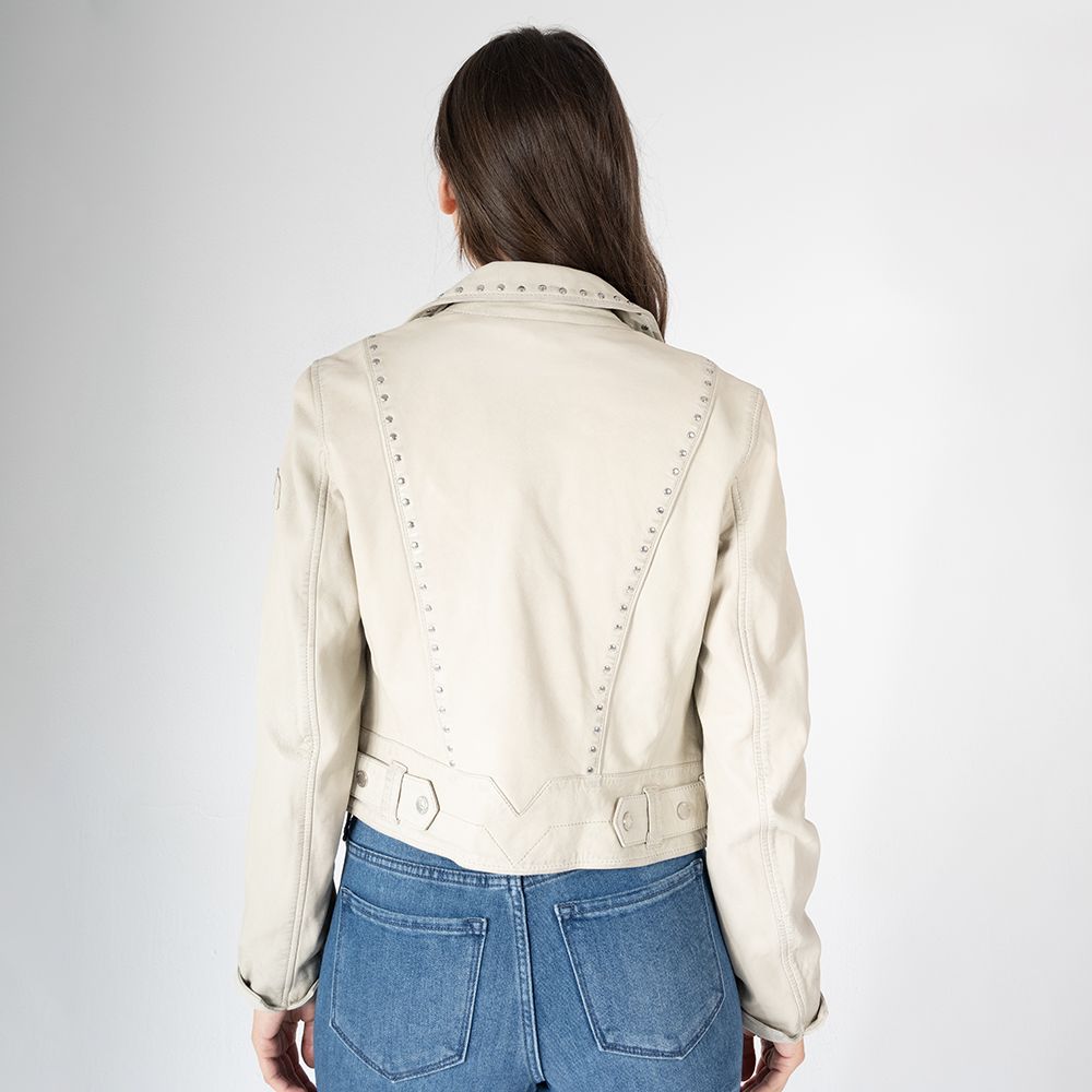 Maryn RF Leather Jacket, Off White