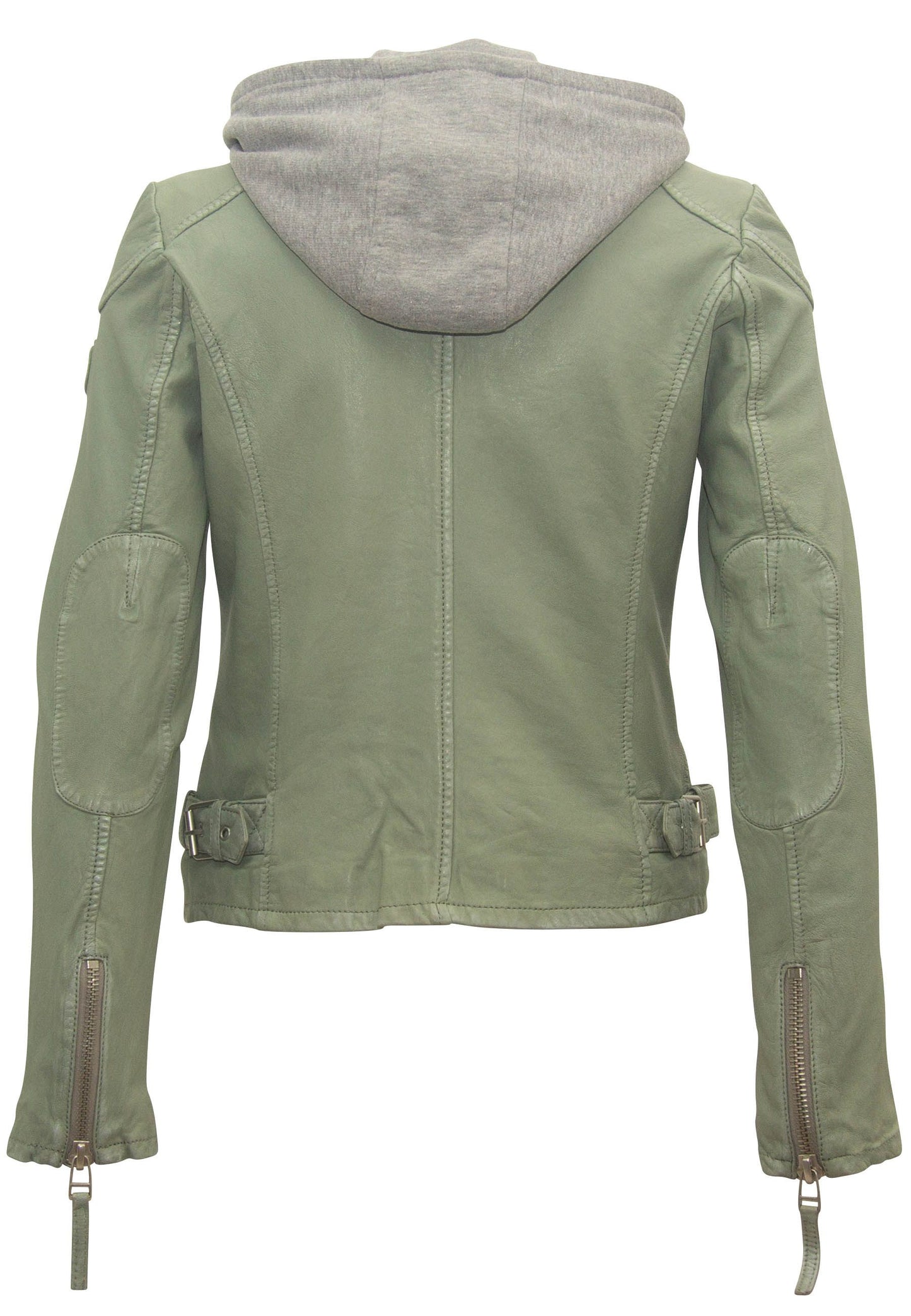 Finja RF Leather Jacket, Seafoam