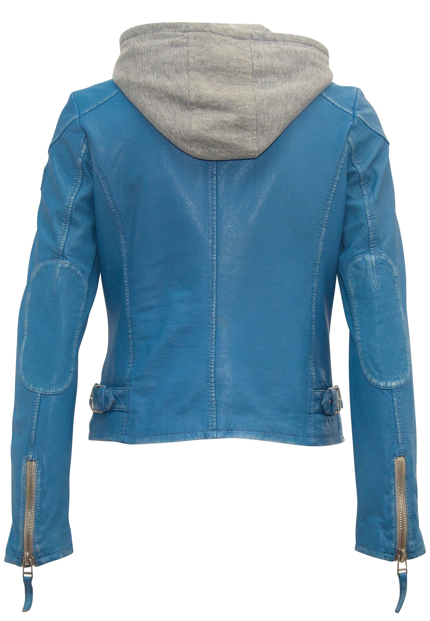 Finja RF Leather Jacket, Blue Lagoon