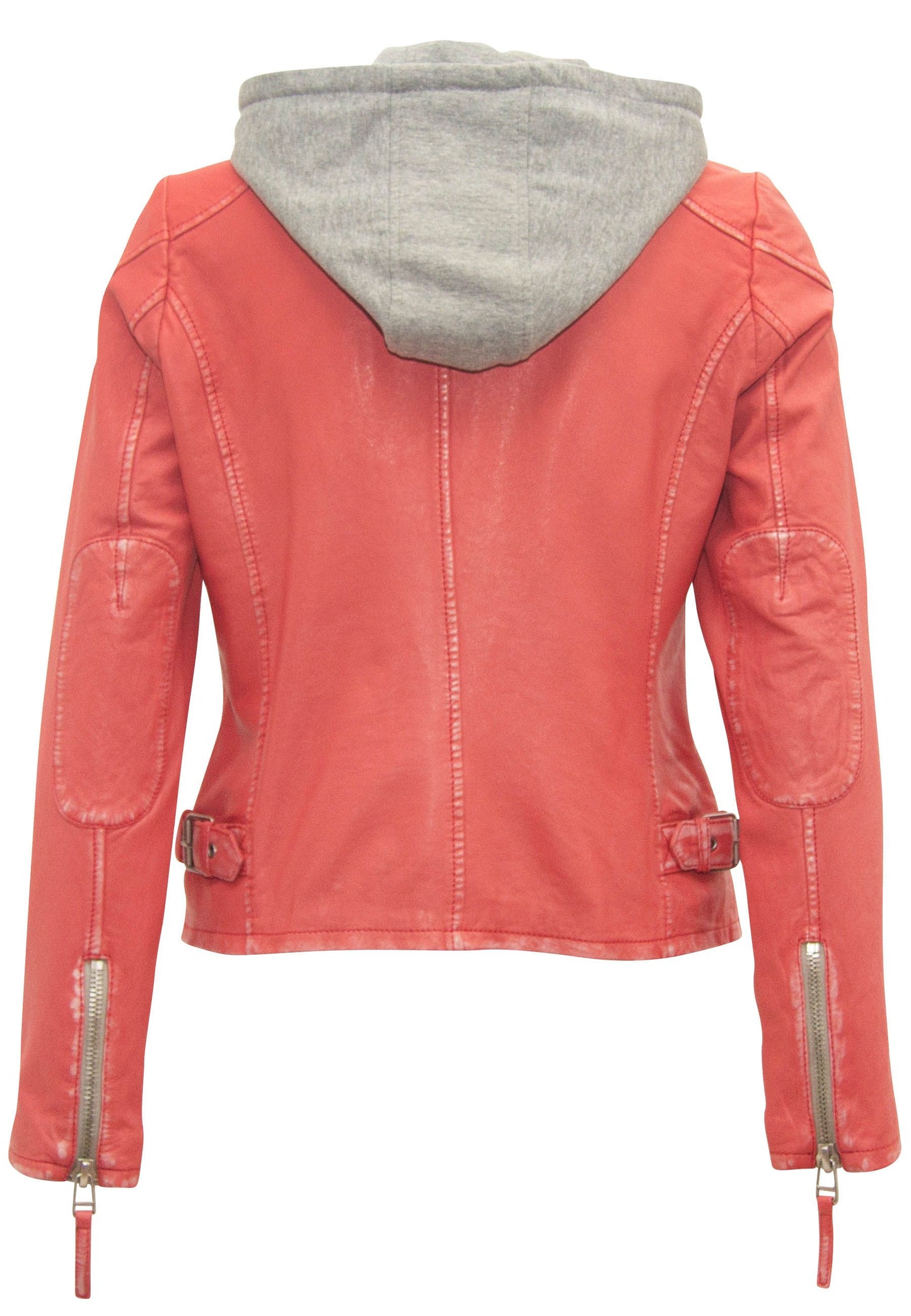 Finja RF Leather Jacket, Coral
