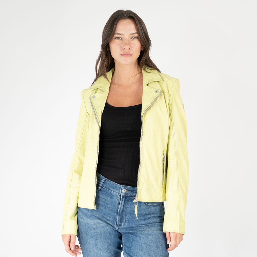 Louzia RF Leather Jacket, Limeade