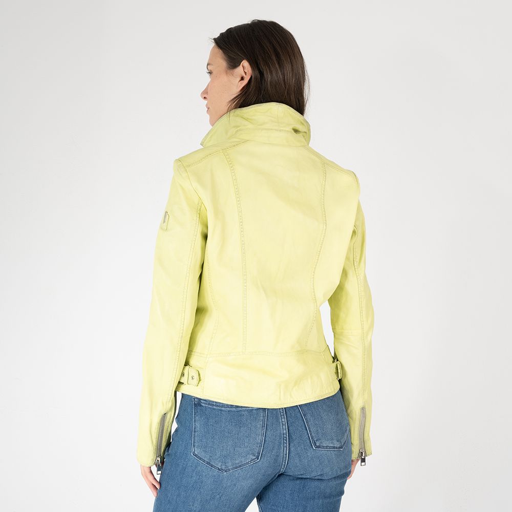 Louzia RF Leather Jacket, Limeade