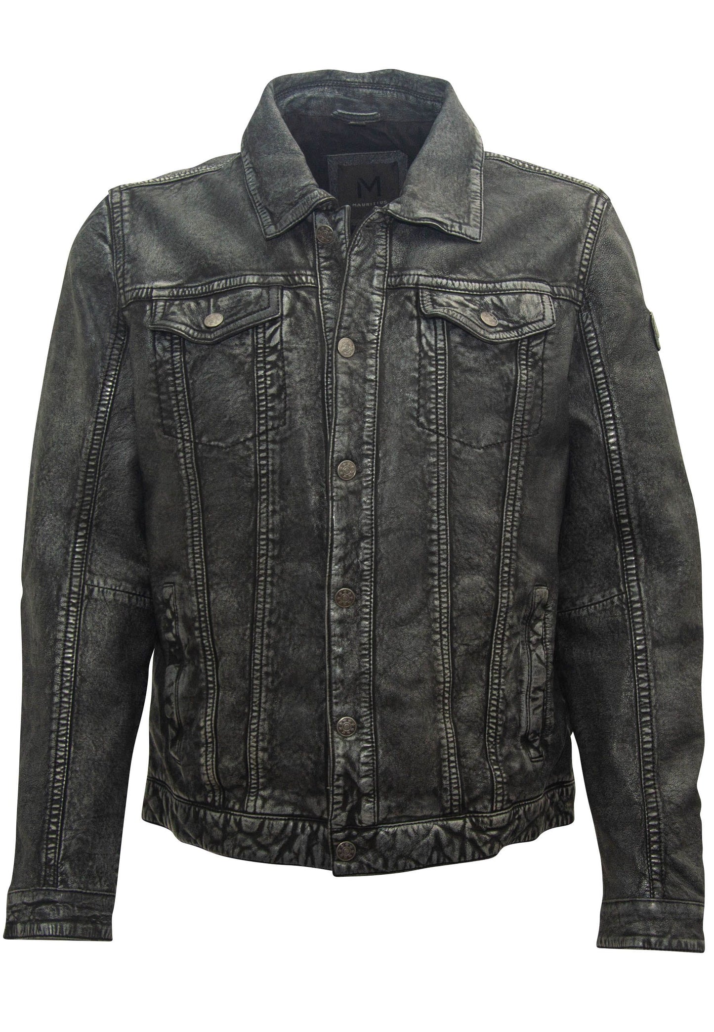 Geoff 2 RF Leather Jacket, Vintage Denim