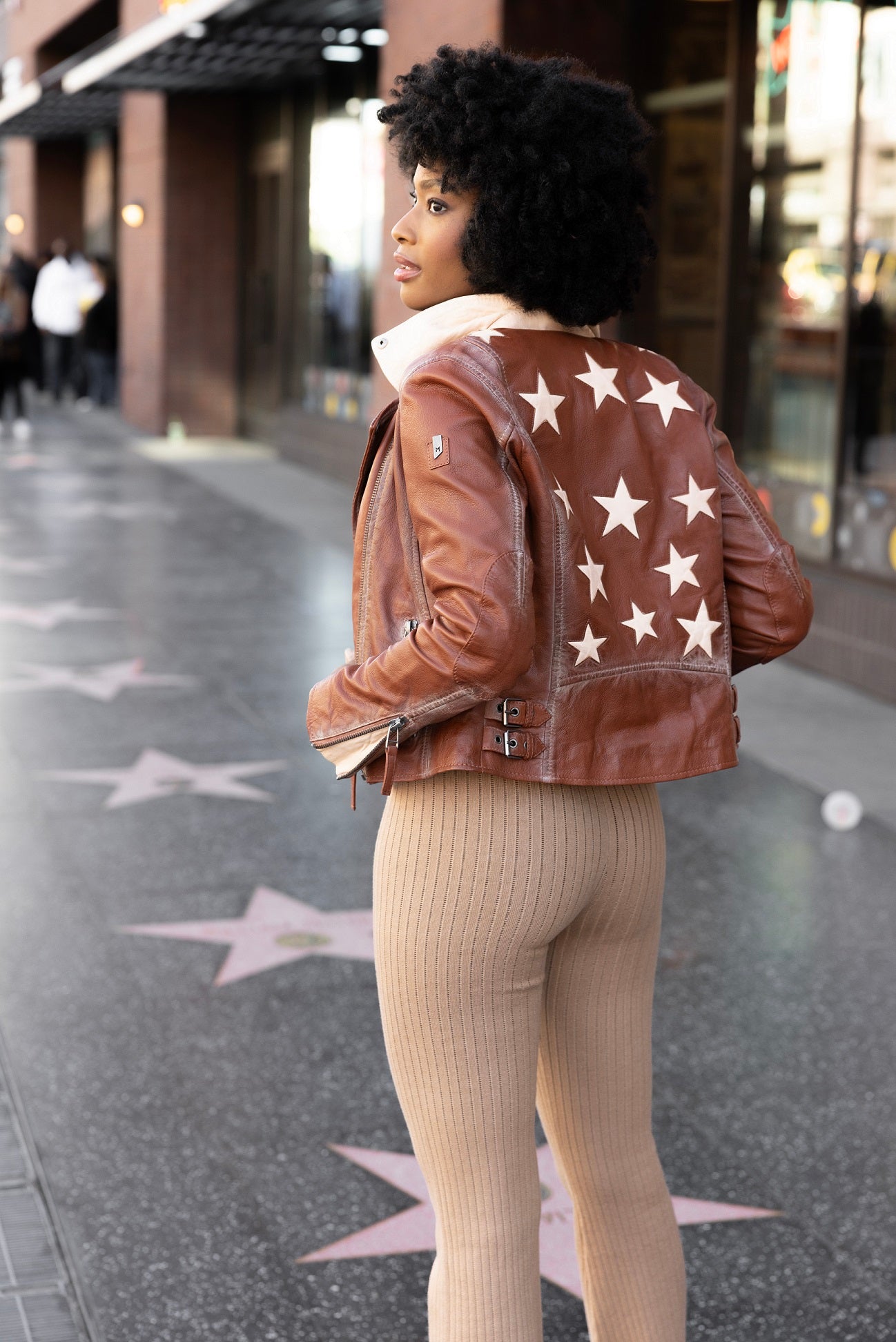 Burnt orange biker jacket hotsell