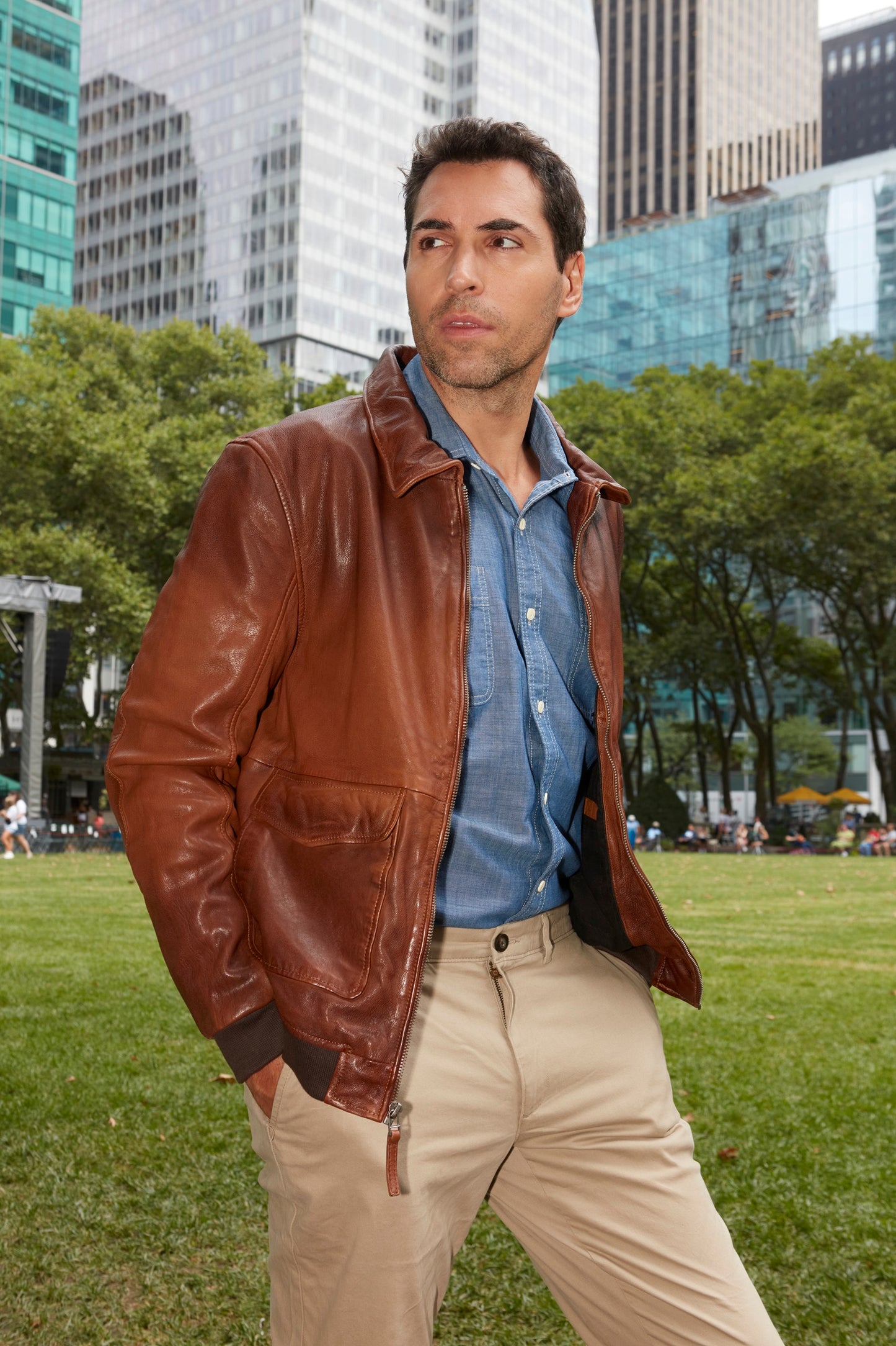 Dawson CF Leather Jacket, Golden Brown
