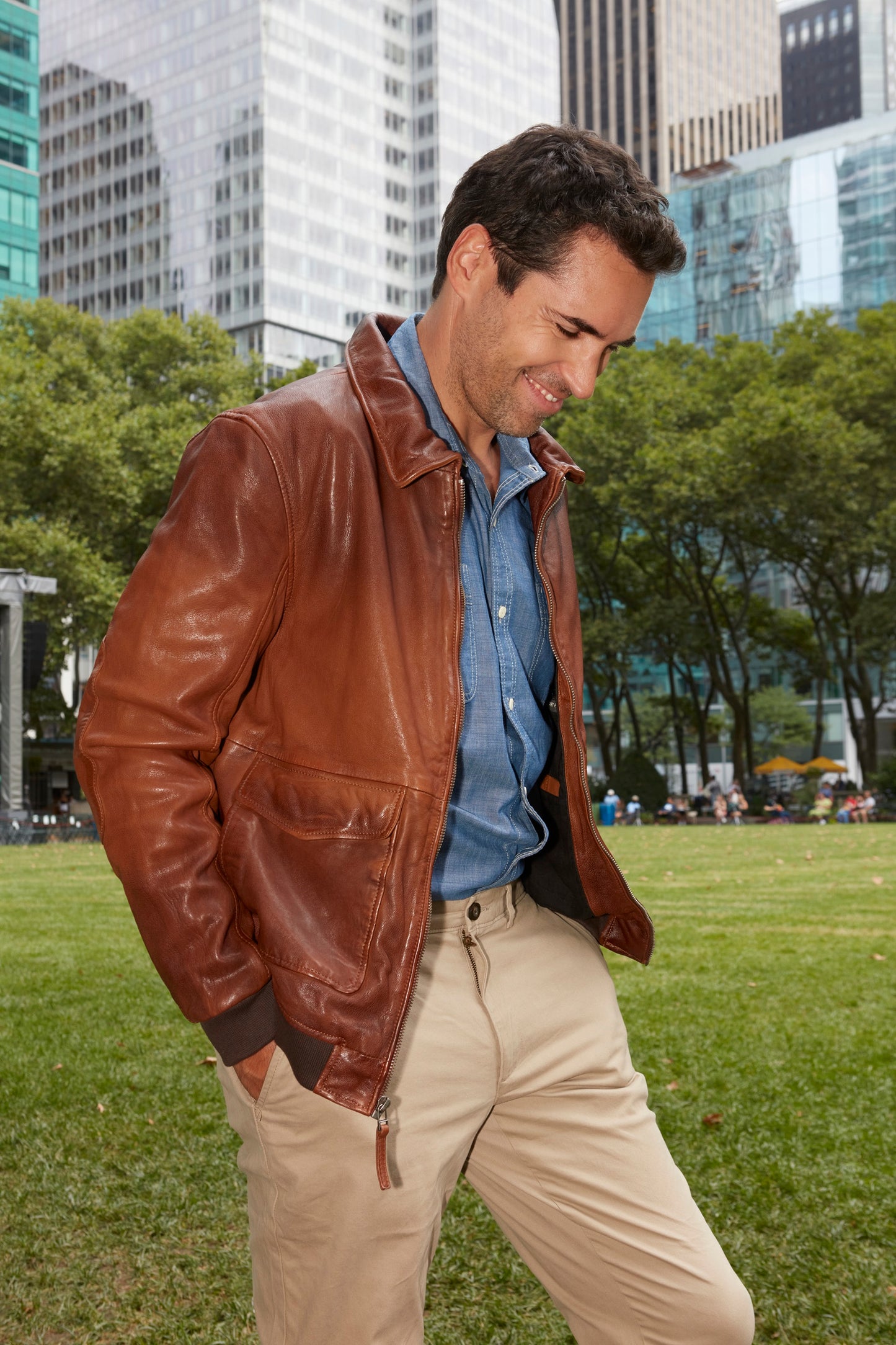 Dawson CF Leather Jacket, Golden Brown