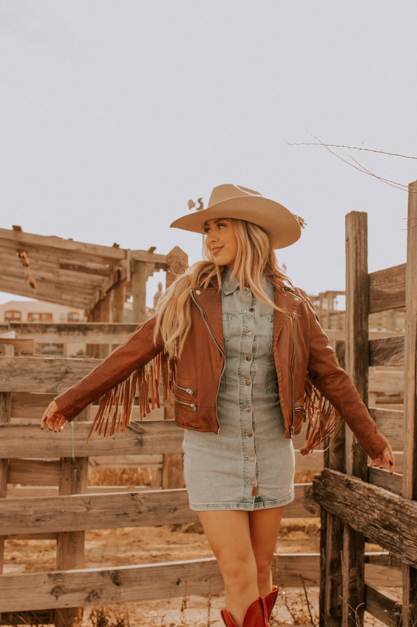 Zoe RF Leather Jacket, Burnt Orange