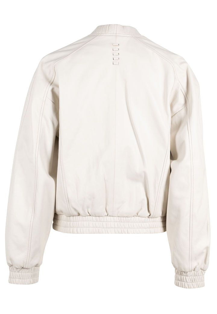 Hariet OS Leather Jacket, Off White