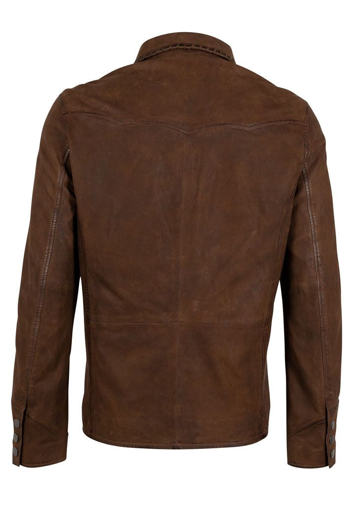 Woodly CF Leather Jacket, Brown