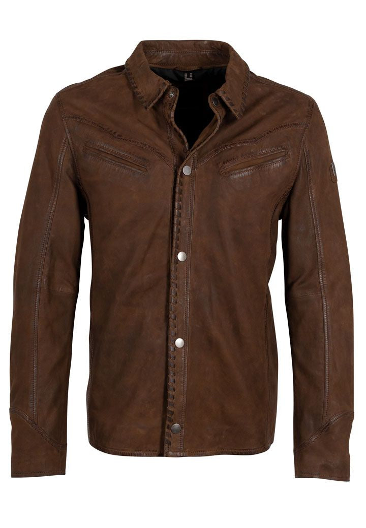 Woodly CF Leather Jacket, Brown