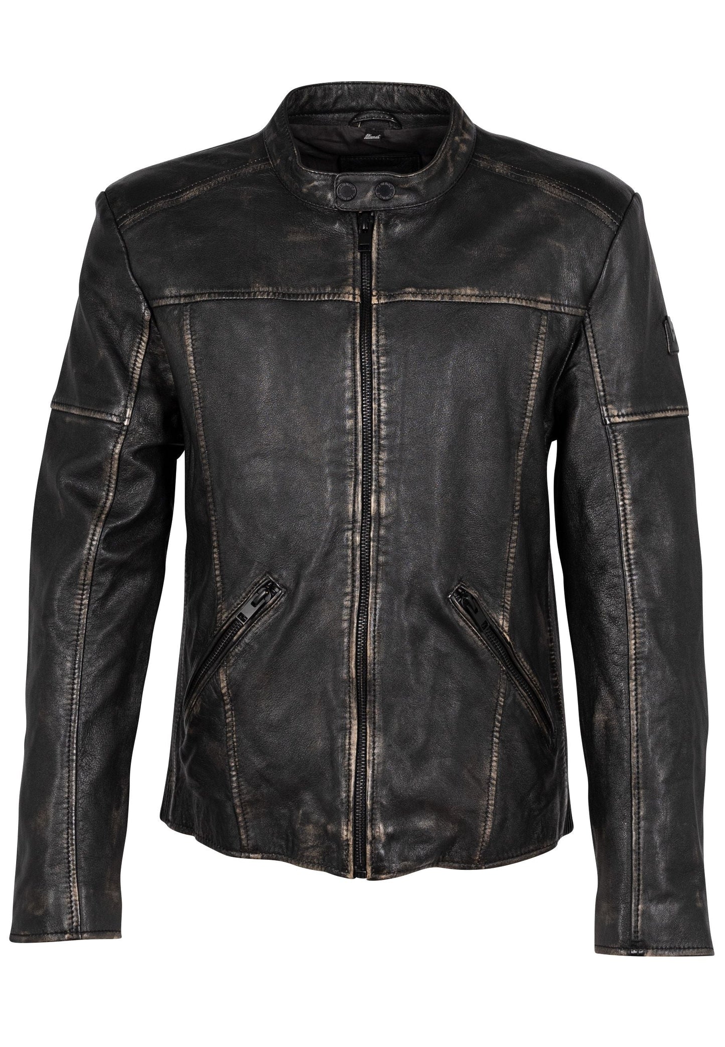 Aryn RF Leather Jacket, Vintage Black