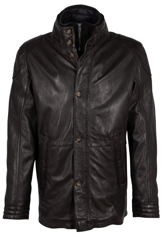 Fred CF Leather Jacket, Dark Brown