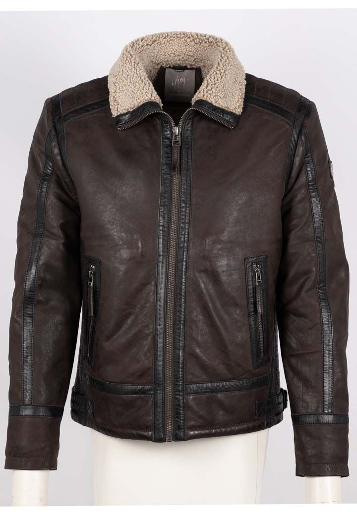 Anchorage CF Leather Jacket, Dark Brown