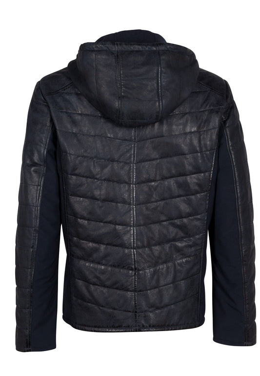 Fanno CF Leather Jacket, Navy Blue