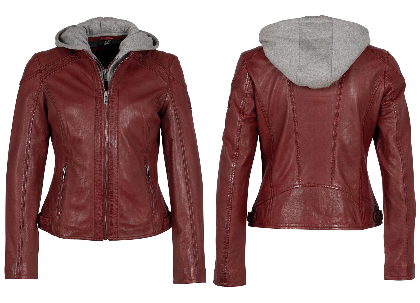 Allice RF Leather Jacket, Dusty Red