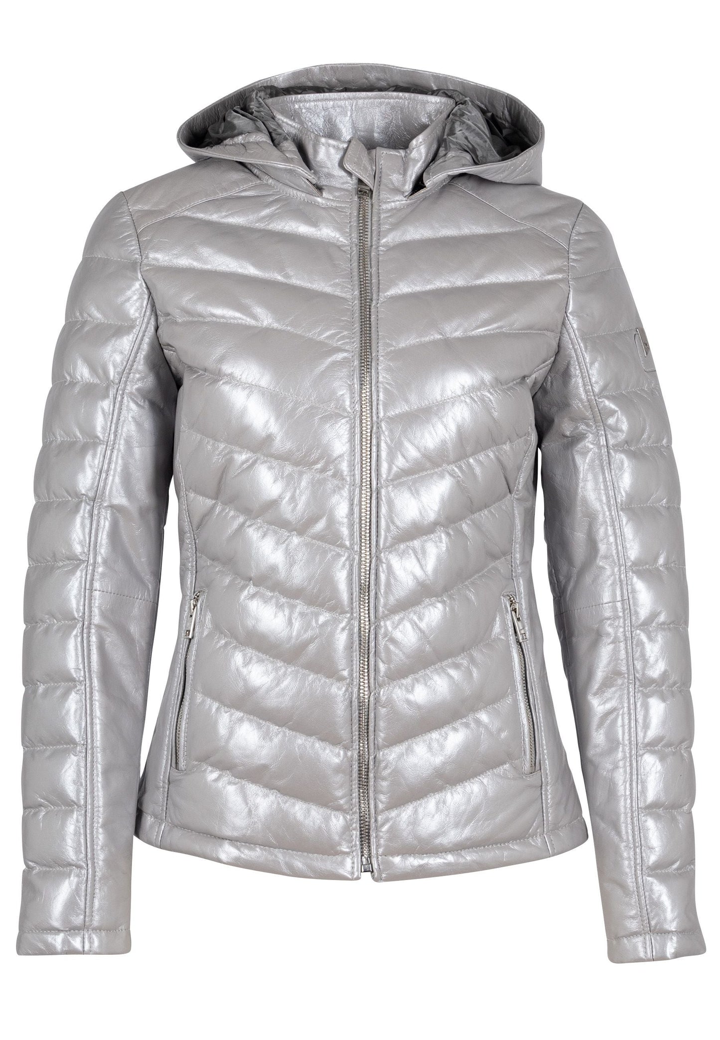 Corbin CF Leather Jacket, Silver Grey