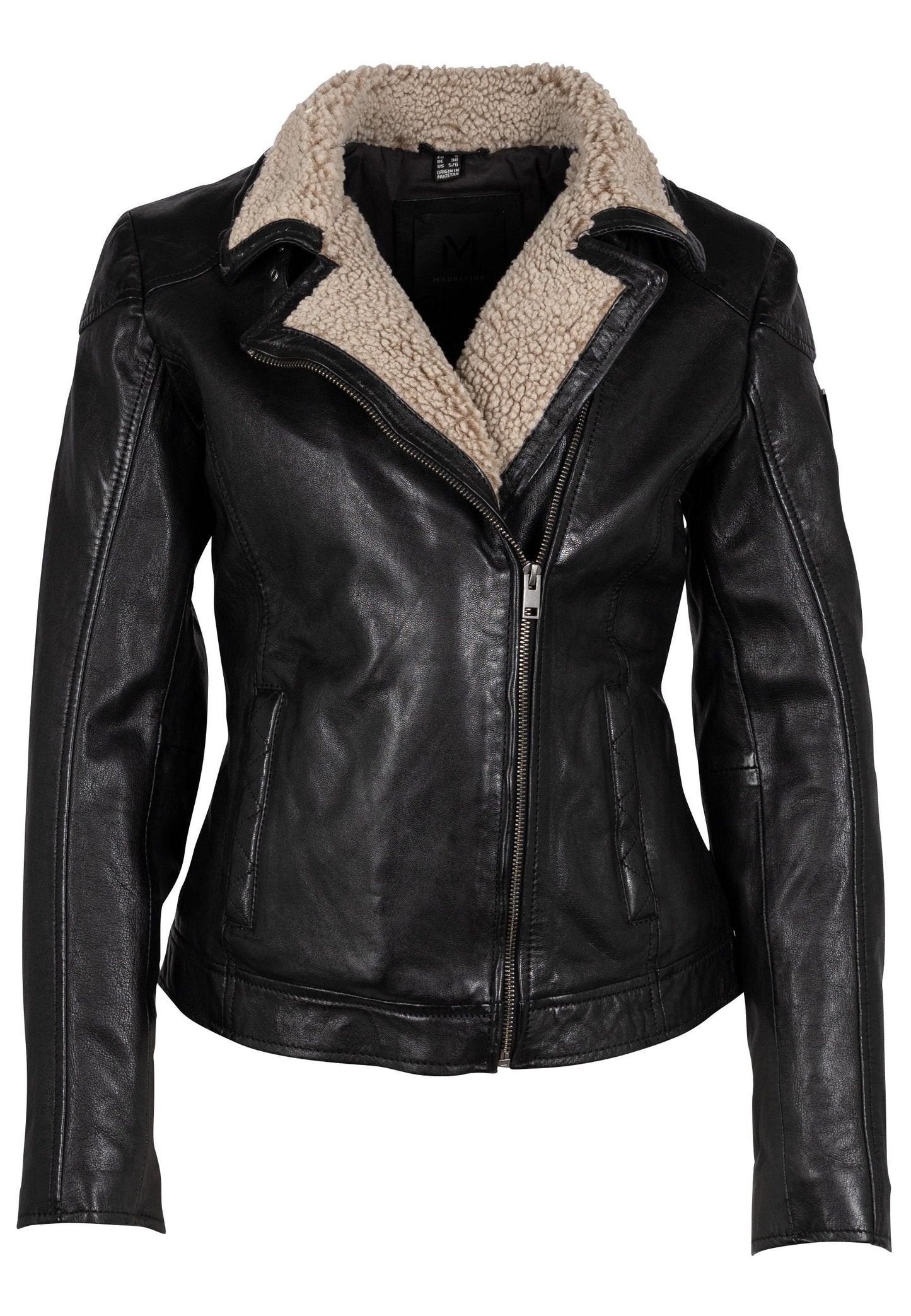 Jenja RF Leather Jacket, Black