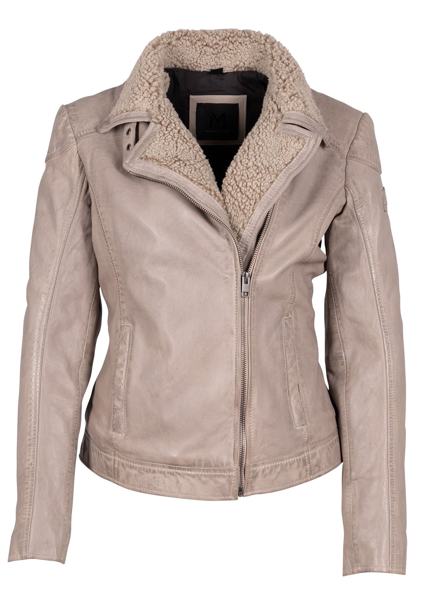 Jenja RF Leather Jacket, Stone