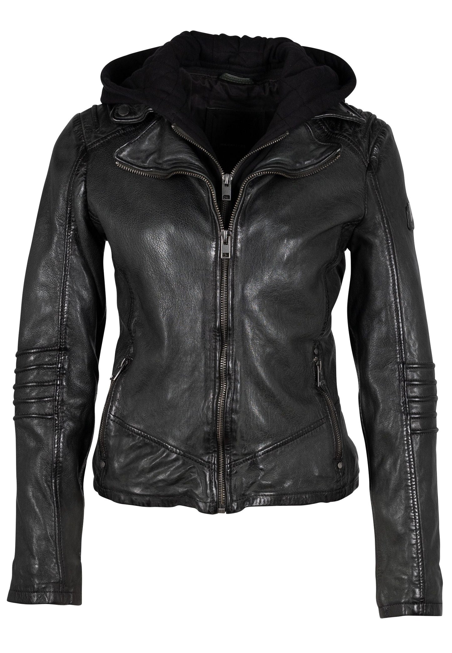 Flura RF Leather Jacket, Forest Green