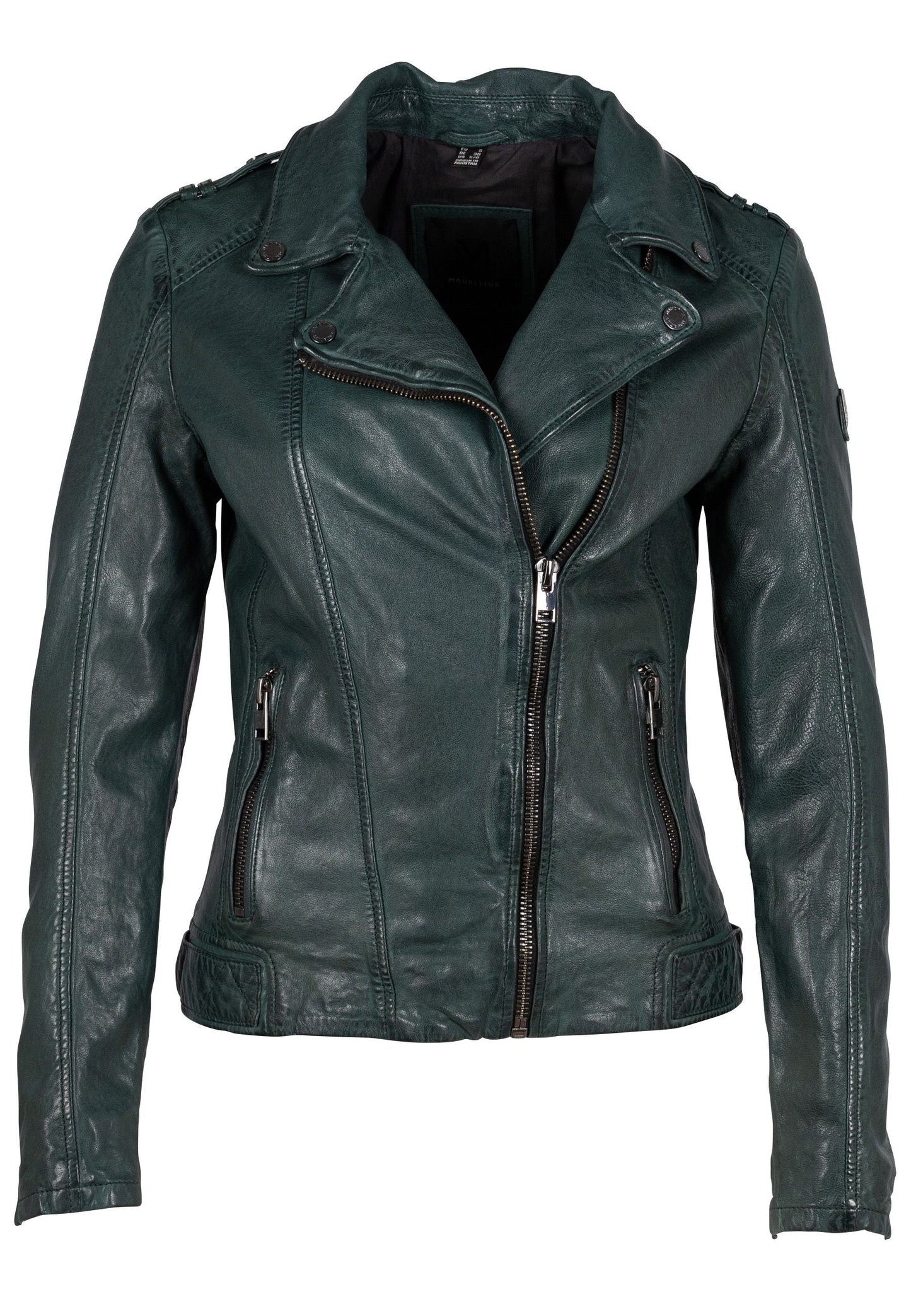 Kyra RF Leather Jacket, Dark Green