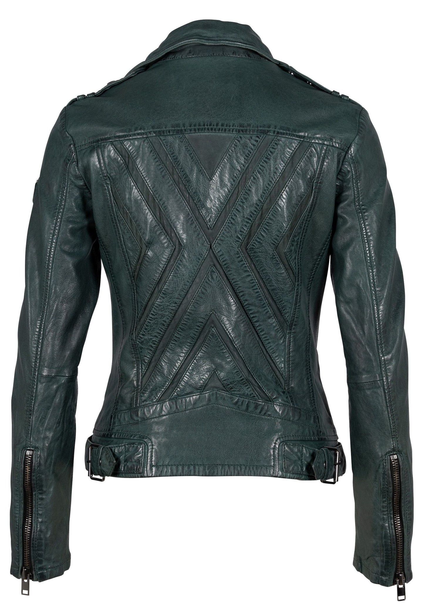 Kyra RF Leather Jacket, Dark Green