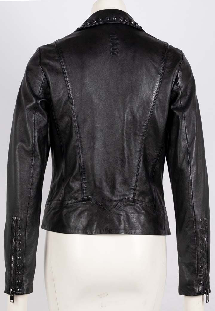 Benja RF Leather Jacket, Black