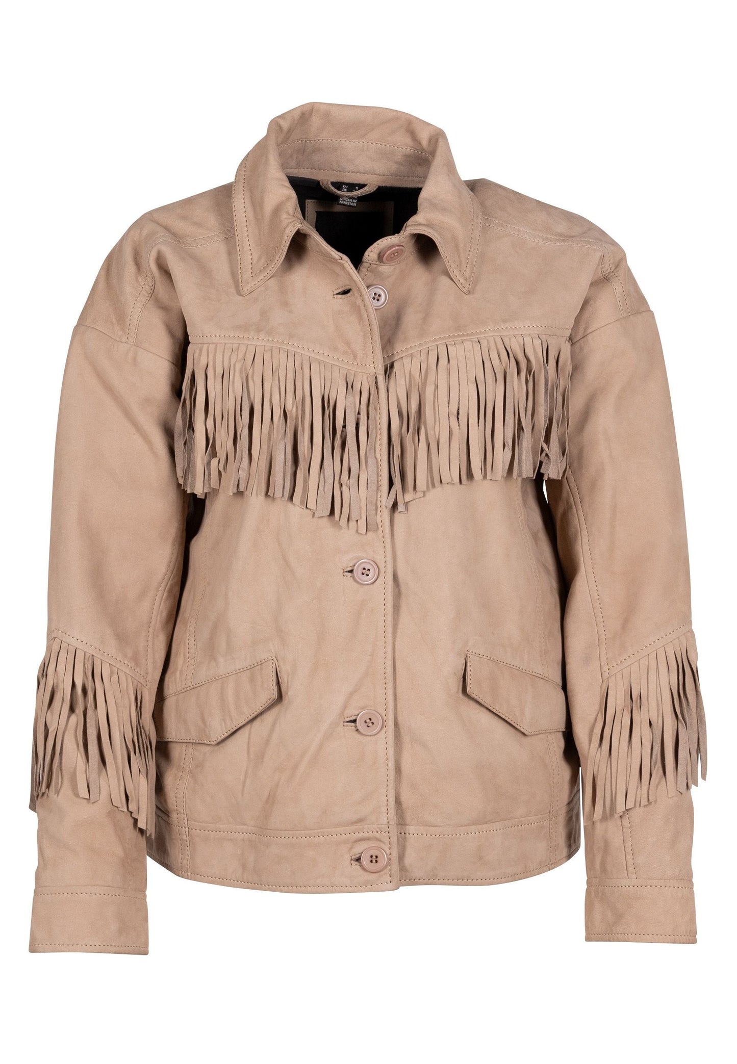 Diny OS Leather Jacket, Cream