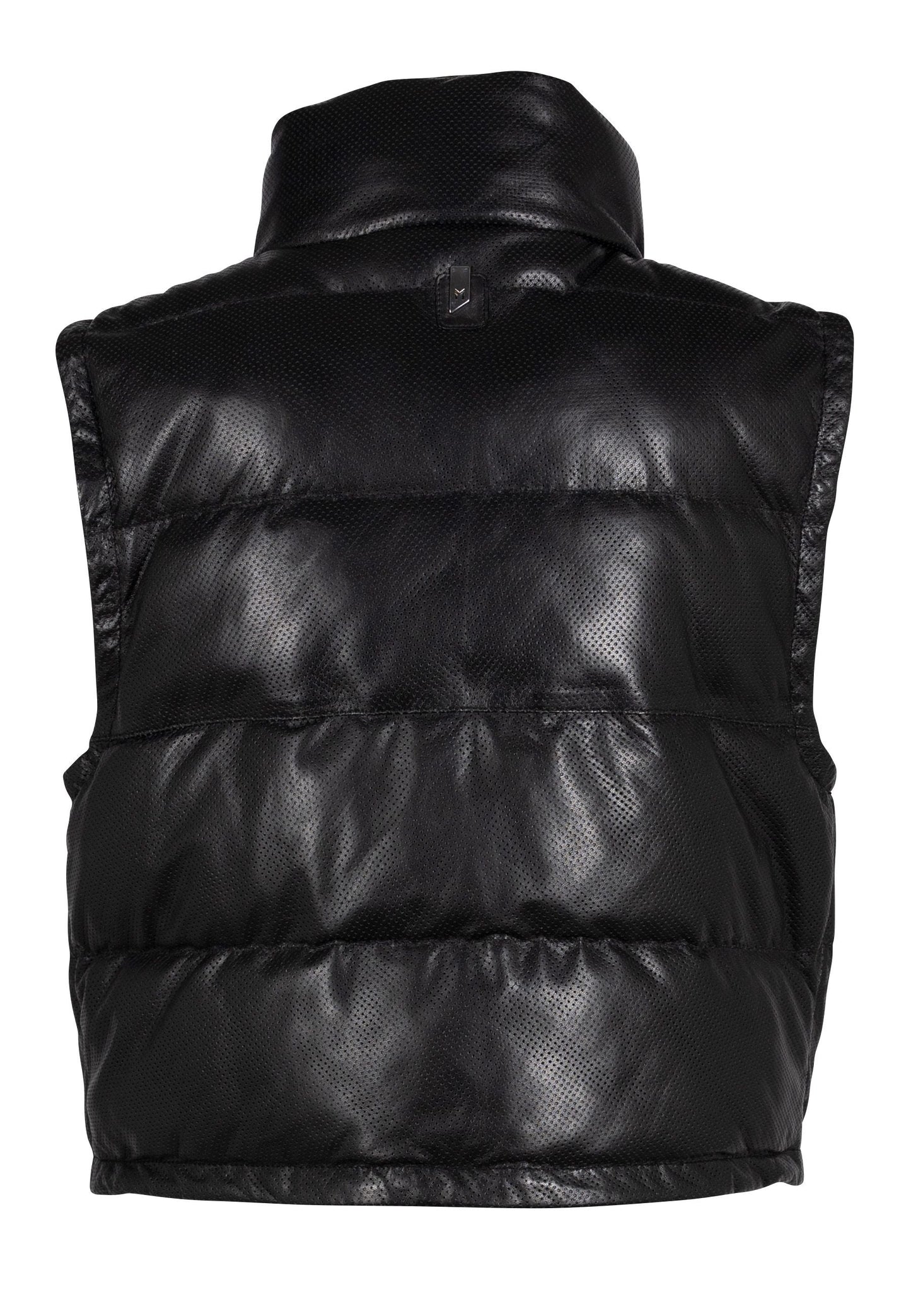 Ellice OS Leather Vest, Black