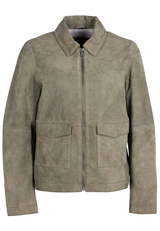 Yaima CF Leather Jacket, Light Sage