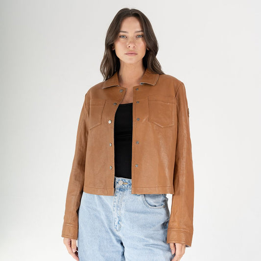 Lefei CF Leather Jacket, Camel
