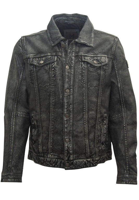 Geoff 2 RF Leather Jacket, Vintage Denim
