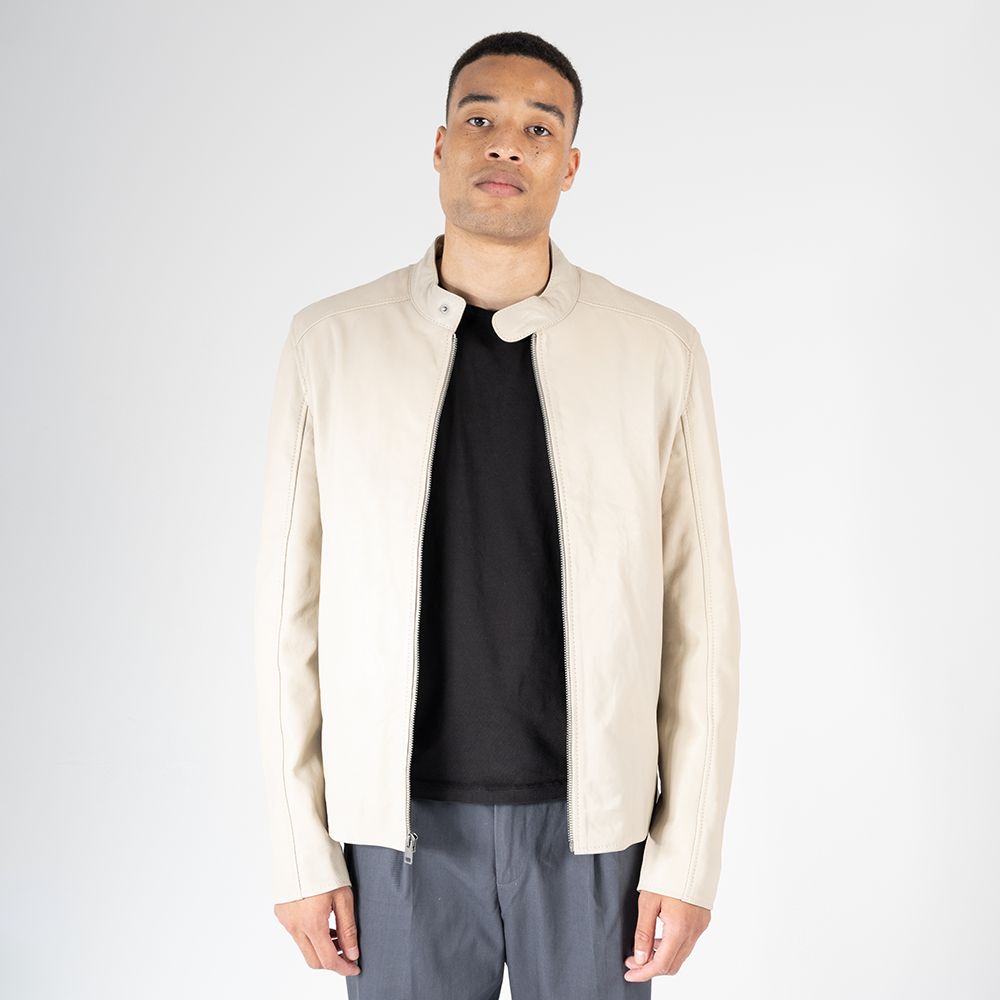 Kovin RF Leather Jacket, Chalk