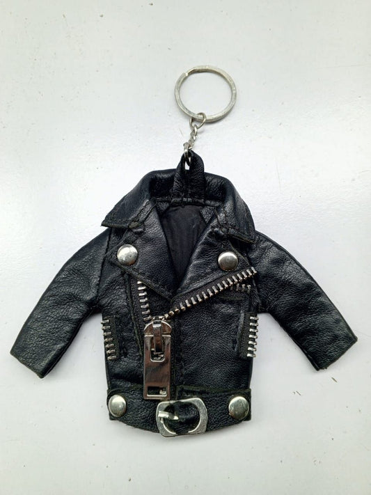 Leather Jacket Key Chain, Black