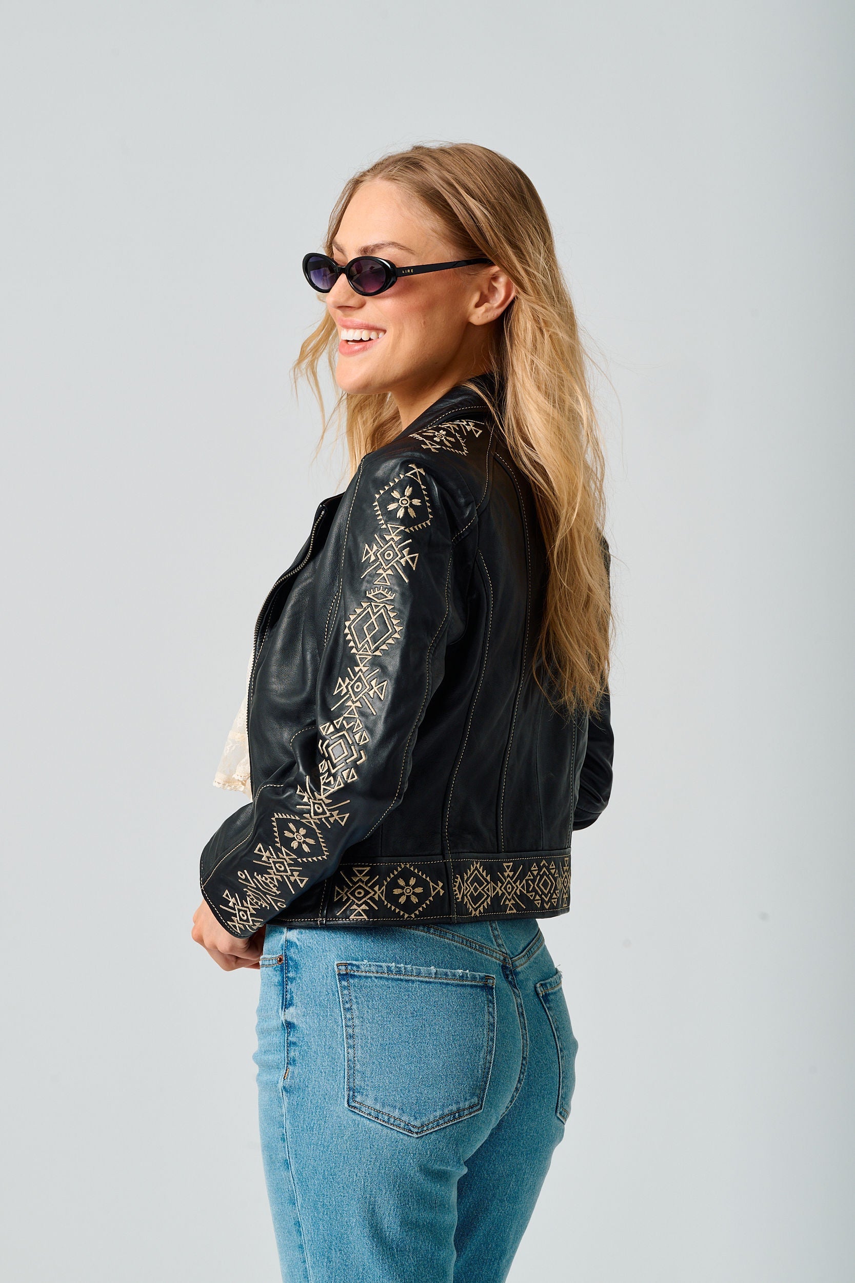 Cora RF Leather Jacket, Black – mauritiusleather